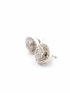 Boucles d'oreilles en or blanc avec diamants