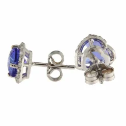 Boucles d'oreilles en or blanc avec tanzanites et diamants