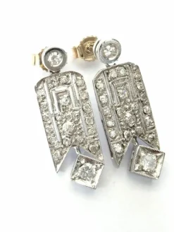 Boucles d'oreilles en or blanc et diamants