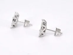 Boucles d'oreilles en or blanc avec un diamant taille brillant