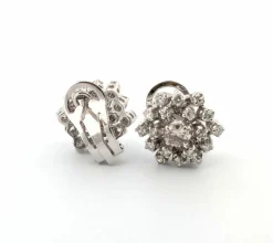 Boucles d'oreilles en or blanc avec diamants