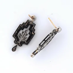 Boucles d'oreilles en or blanc et diamants '80