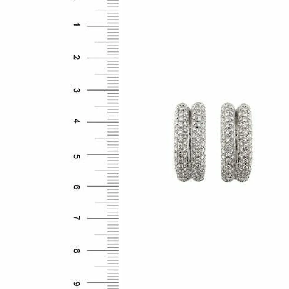 Boucles d'oreilles en or blanc avec diamants