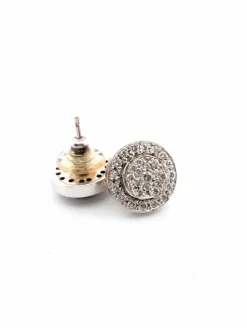 Boucles d'oreilles en or blanc avec diamants