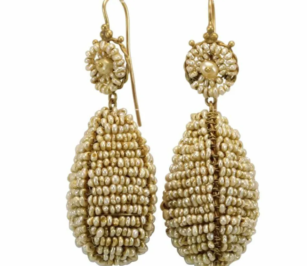 Boucles d'oreilles en or et perles anciennes