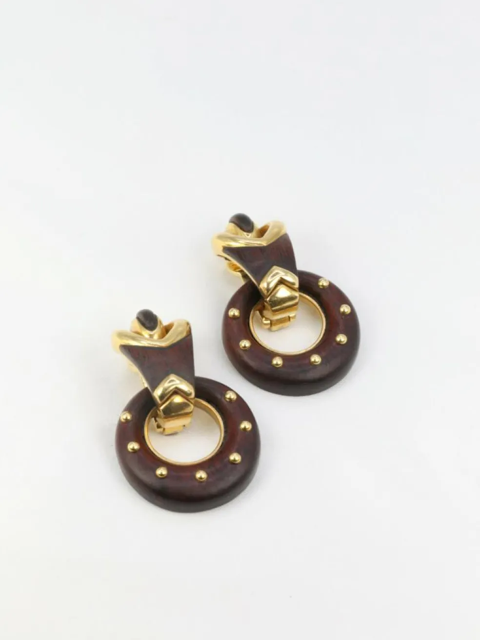Boucles d’Oreilles en Or et Bois d’Amourette