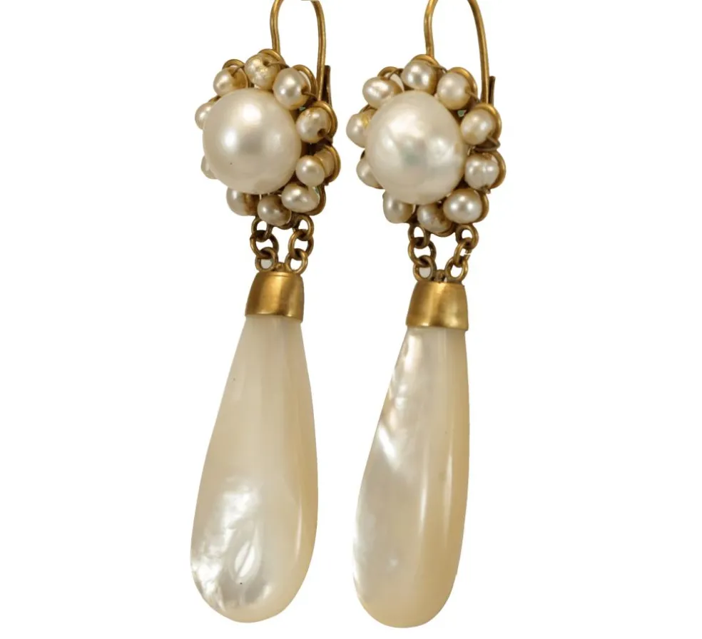 Boucles d'oreilles en or et perles anciennes