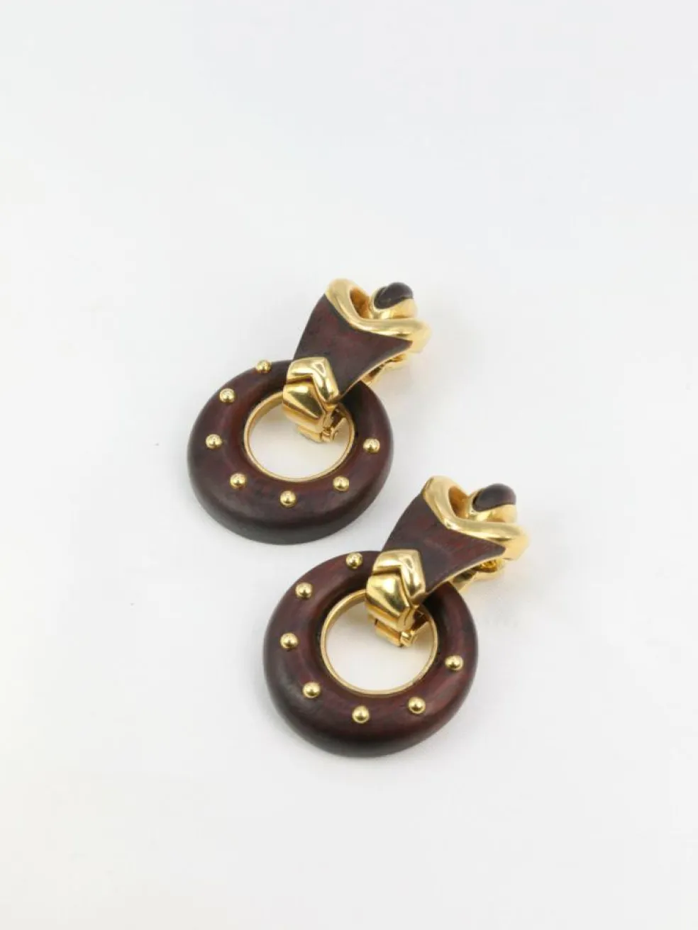 Boucles d’Oreilles en Or et Bois d’Amourette