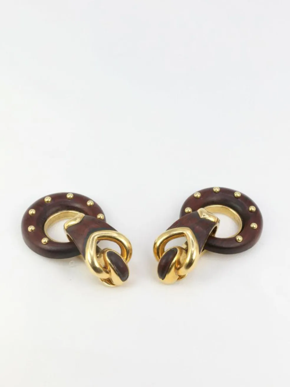 Boucles d’Oreilles en Or et Bois d’Amourette
