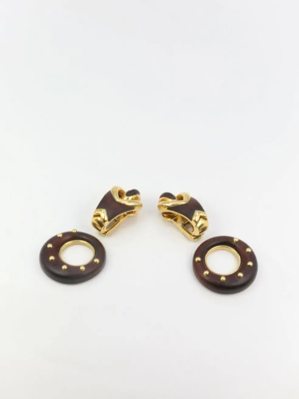 Boucles d’Oreilles en Or et Bois d’Amourette