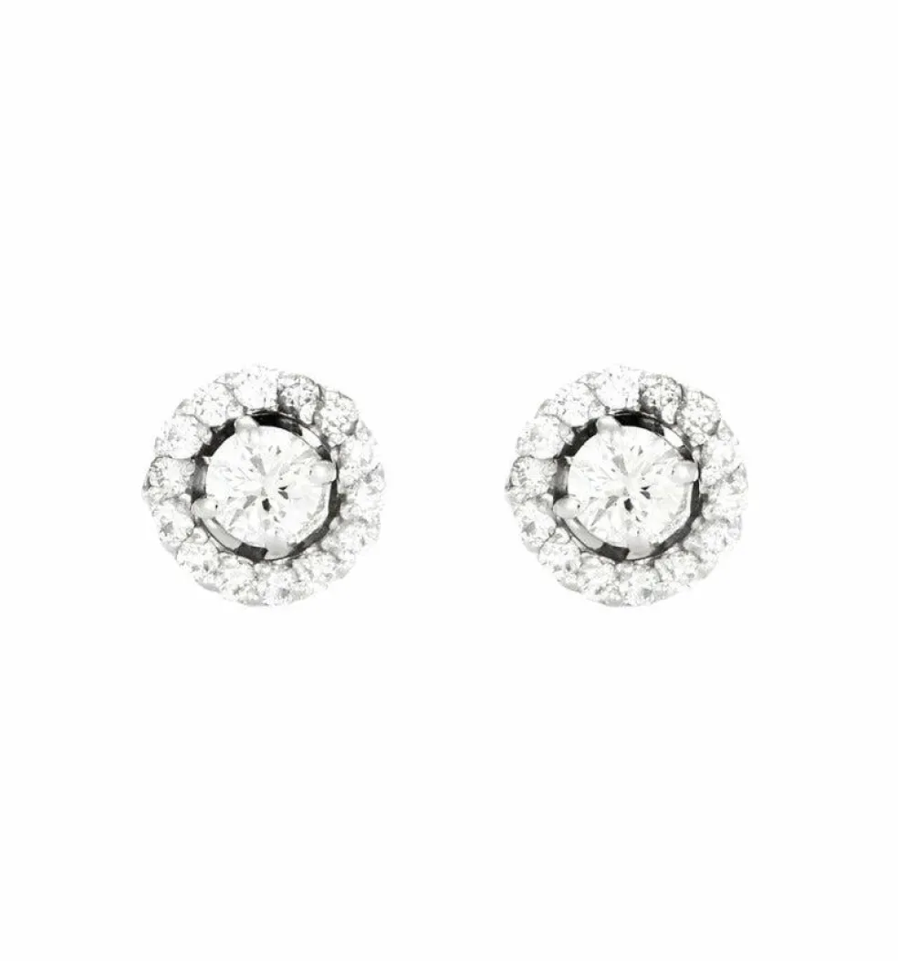 Boucles d'oreilles en or gris et diamants