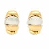 Boucles d'oreilles en or jaune et gris godronnés