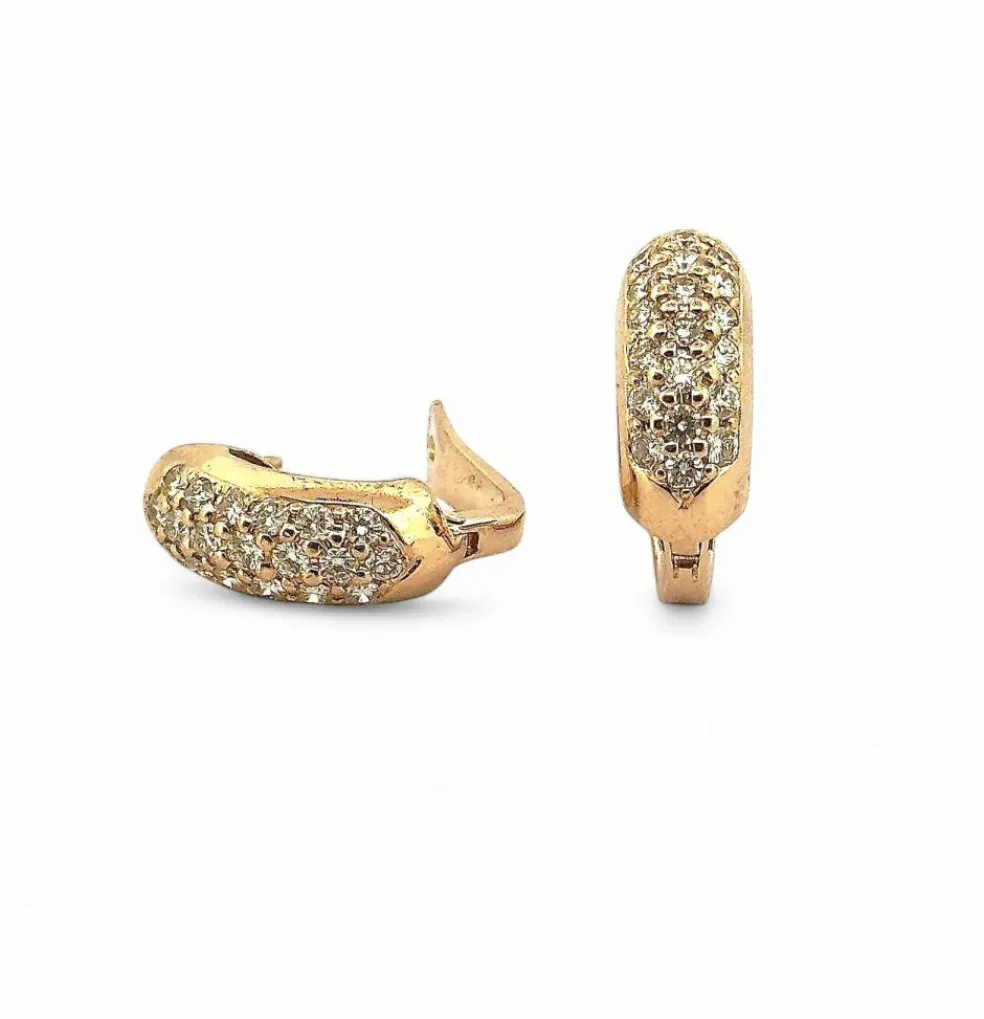 Boucles d’oreilles en or jaune 18 carats et diamants