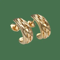 Boucles d’oreilles en or jaune 18K massif – Vers 1990 – 10,40 g