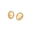Boucles d'oreilles en or jaune et camée