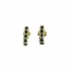 Boucles d'oreilles en or jaune avec diamants et saphir bleu