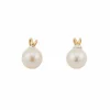 Boucles d'oreilles en or jaune avec perle et diamants