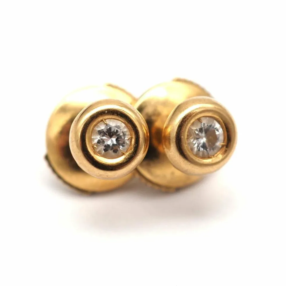 Boucles d'oreilles en or jaune 750 et diamants