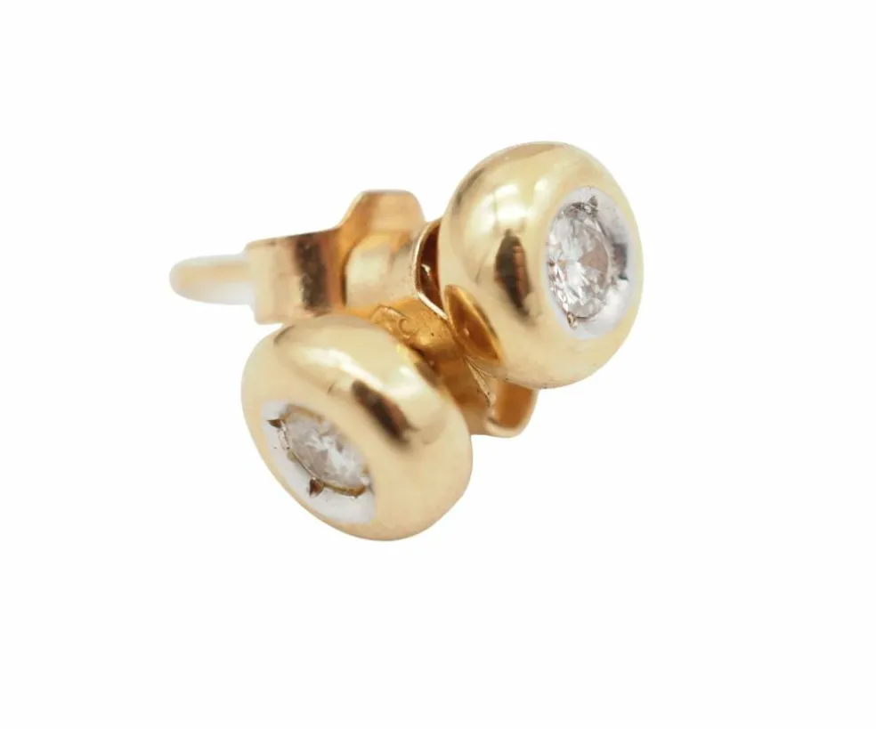 Boucles d'oreilles en or jaune 750 et diamants