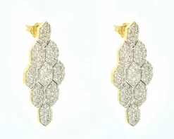 Boucles d'oreilles en or jaune avec 5,76 carats de diamants
