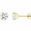 Boucles d'Oreilles En Or Jaune 18 Ct Avec Diamants 0,32 Ct.