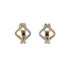 Boucles d'oreilles en or jaune et or blanc