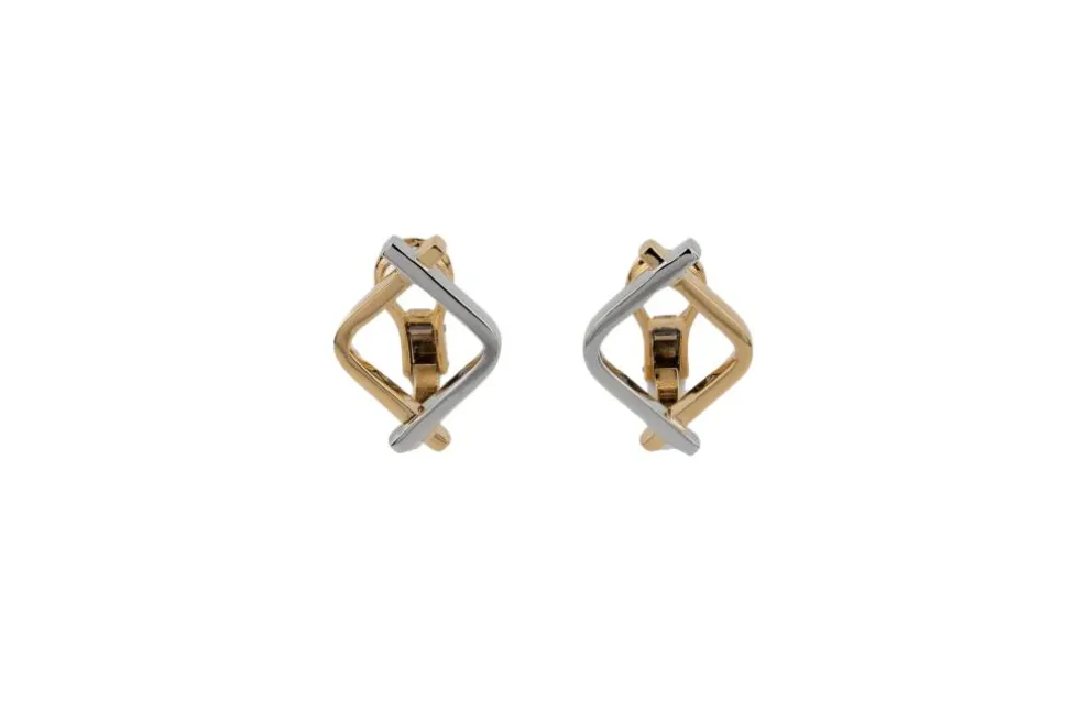 Boucles d'oreilles en or jaune et or blanc