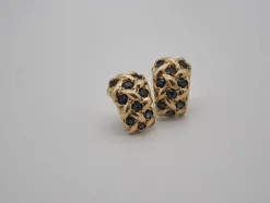 Boucles d'oreilles en or jaune et saphirs