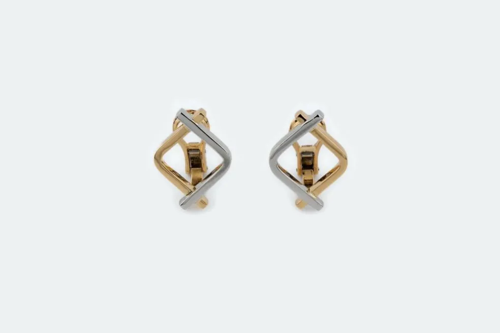 Boucles d'oreilles en or jaune et or blanc
