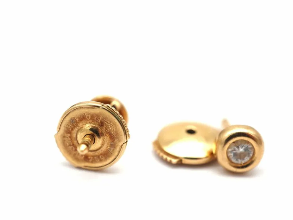 Boucles d'oreilles en or jaune 750 et diamants