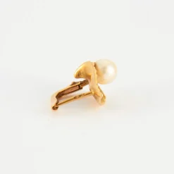 Boucles d'oreilles en Or jaune & perle