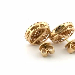 Boucles d'oreilles en or jaune avec diamants