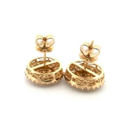 Boucles d'oreilles en or jaune avec diamants