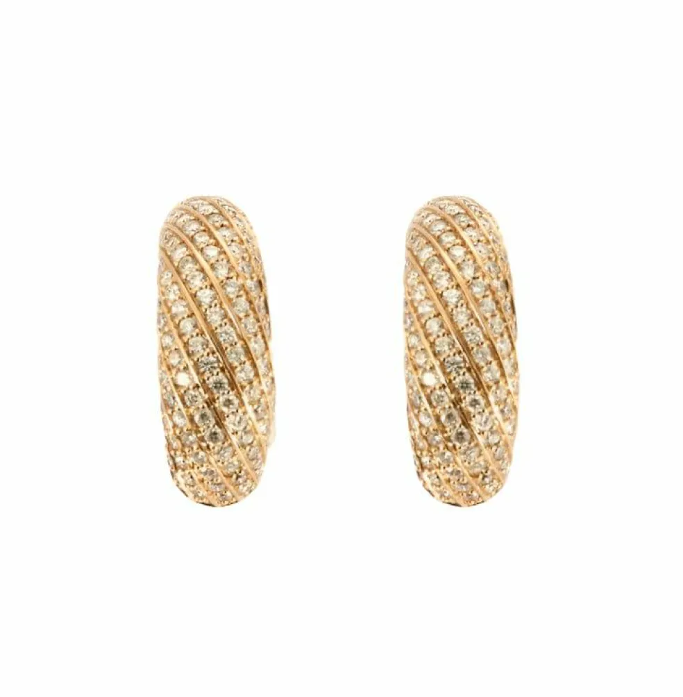 Boucles d'oreilles en or rose et diamants