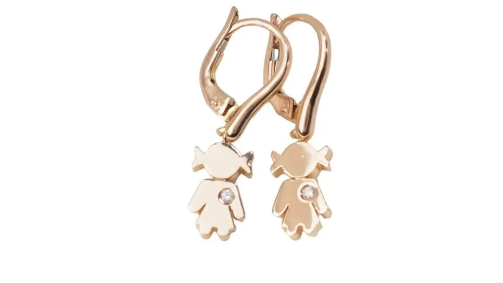 Boucles d'oreilles en or rose et diamants