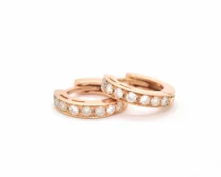 Boucles d'oreilles en or rose et diamants