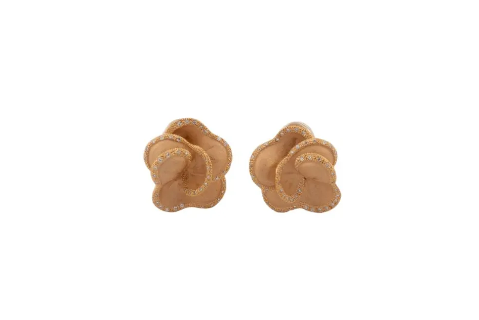 Boucles d'oreilles en or rose et diamants