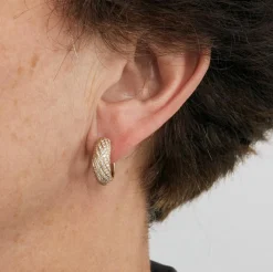Boucles d'oreilles en or rose et diamants