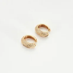 Boucles d'oreilles en or rose et diamants