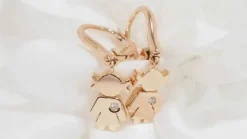 Boucles d'oreilles en or rose et diamants