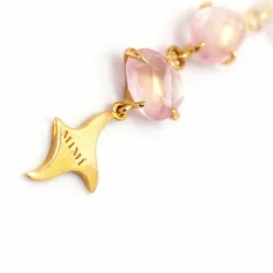 Boucles d'oreilles en or rose et quartz rose