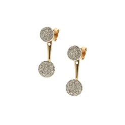 Boucles d'oreilles en or rose et blanc avec diamants