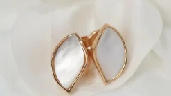 Boucles d'oreilles en or rose et nacres