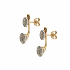 Boucles d'oreilles en or rose et blanc avec diamants