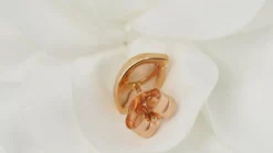 Boucles d'oreilles en or rose et nacres