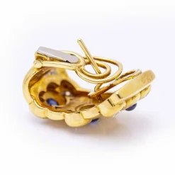 Boucles d'oreilles en or, saphir et diamants