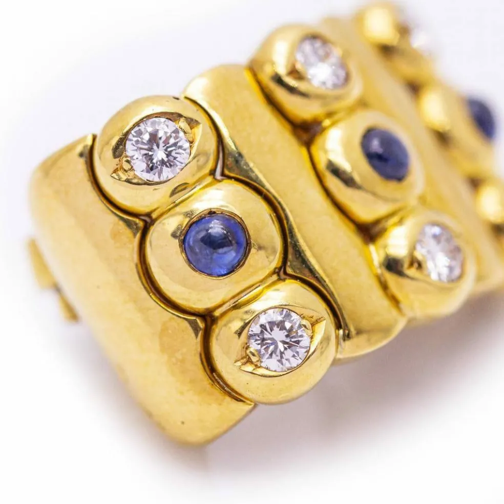 Boucles d'oreilles en or, saphir et diamants