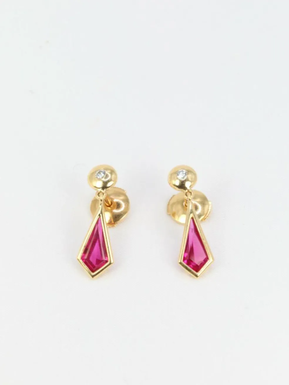Boucles d’oreilles en Or, Tourmaline