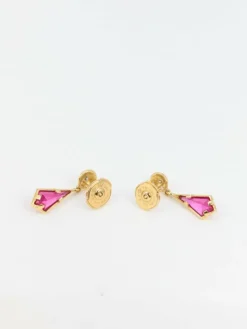 Boucles d’oreilles en Or, Tourmaline