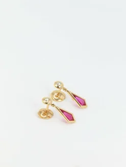 Boucles d’oreilles en Or, Tourmaline